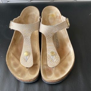Gold Birkenstocks. Great condition only worn a few times.